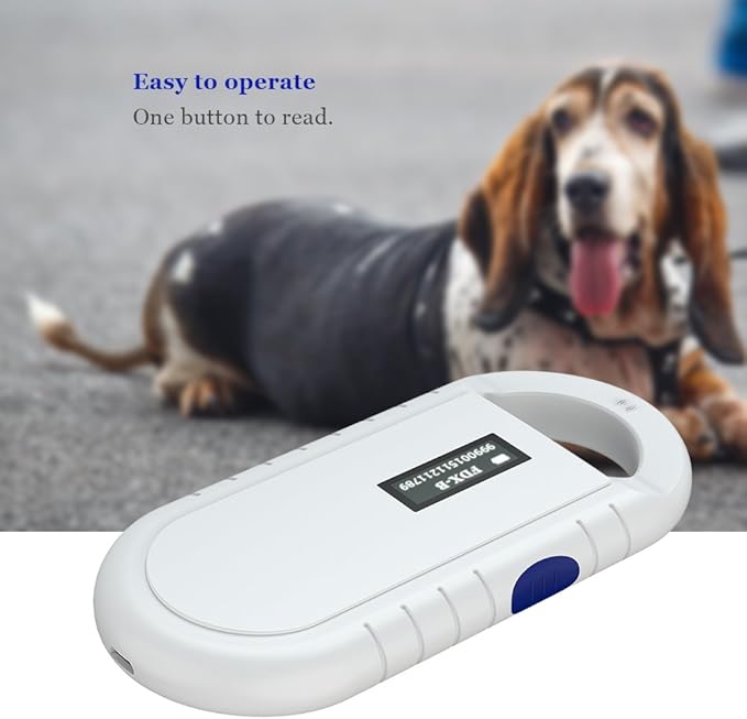 Pet Microchip Scanner, Handheld Animal Chip Reader Portable RFID Reader Supports for ISO 11784/11785, FDX-B and ID64 RFID