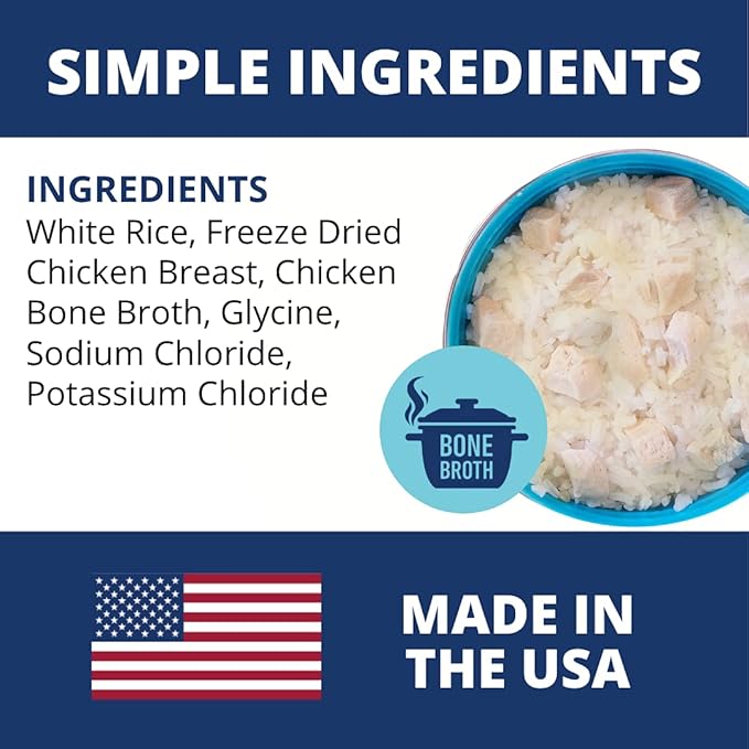 Under the Weather Bland Diet for Dogs | Easy to Digest for Sick Dogs |Always Be Ready| Contains Electrolytes - All Natural Freeze Dried 100% Human Grade Meats| 1 Pack- Chicken, Rice & Bone Broth - 6oz