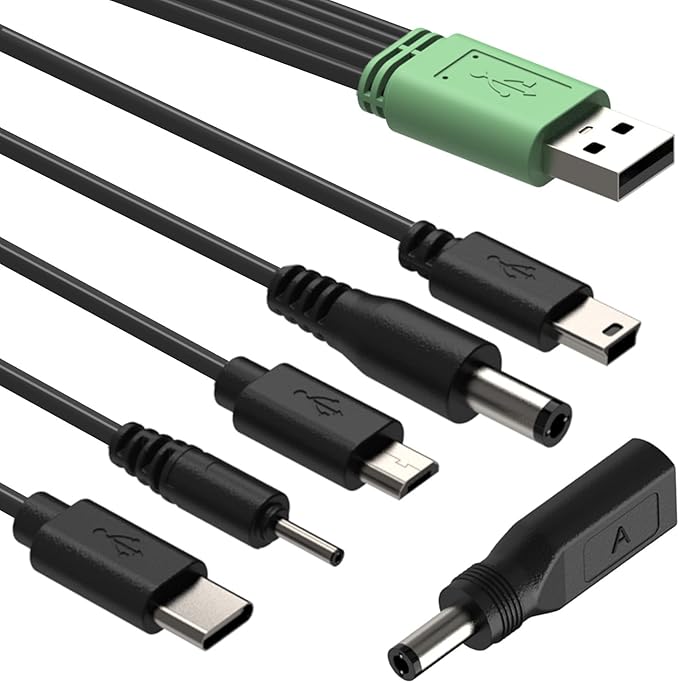 Charger Replacement for Bousnic Dog Shock Collar Charger, Power Cable Compatible with Mini Educator E Collar, Bark Collar and Other Training Systems, 6-in-1 Dog Training Collar USB Charging Cord