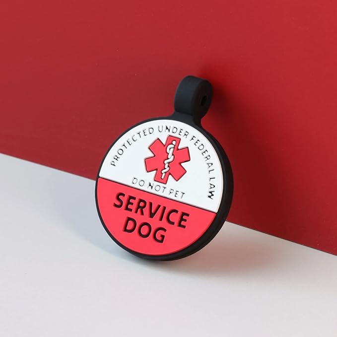 MYLUCKYTAG Silicone QR Code Service Dog Tag - Pet Online Profile - Scan QR Receive Instant Pet Location Alert Email
