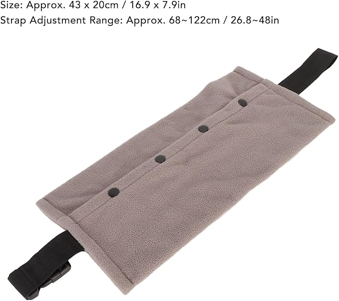 Reptile Sling Carrier, Soft and Comfortable Material Adjustable Strap Bearded Dragon Sling for Outdoor Travel Walking Rest (Grey)