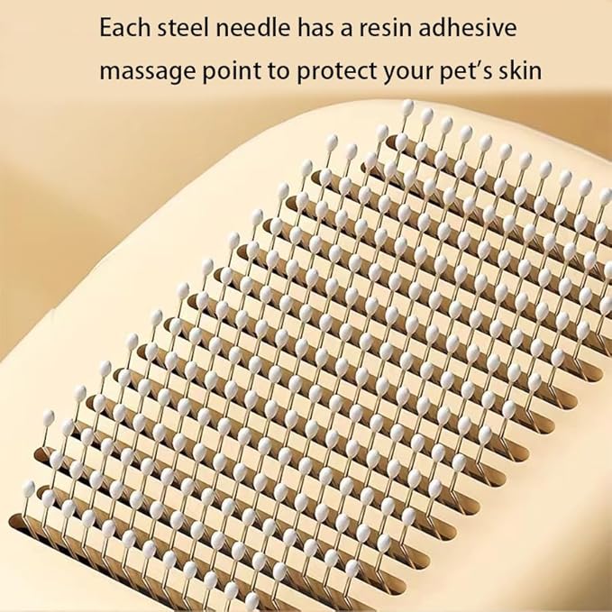 Pet brush comb.Pet button hair removal comb.Wool comber.Cat and Dog Brush for Shedding.Self-cleaning cat and dog hair brush.Cat and Dog hair brushes with release buttons. (Yellow and White)