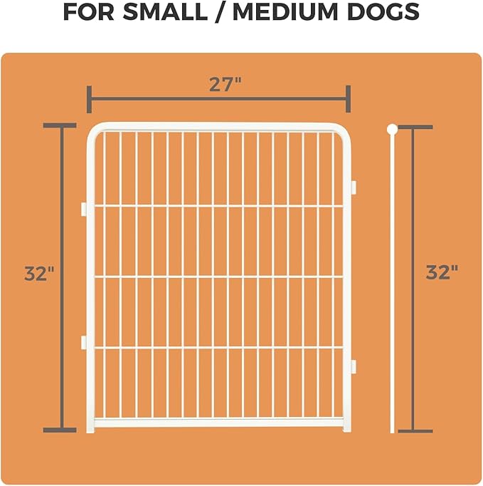 FXW Homeplus Dog Playpen for Indoor Use - Stress-Free and Safe Play, Heavy Duty 32 Inch 4 Panels Dog Pen for Puppies, Small and Medium Dogs, White│Patented
