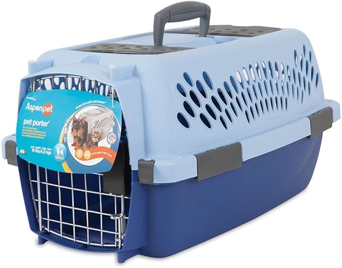 Petmate Pet Porter Fashion Dog Kennel 19", Scuba Blue, for Pets up to 10lbs, Made in USA