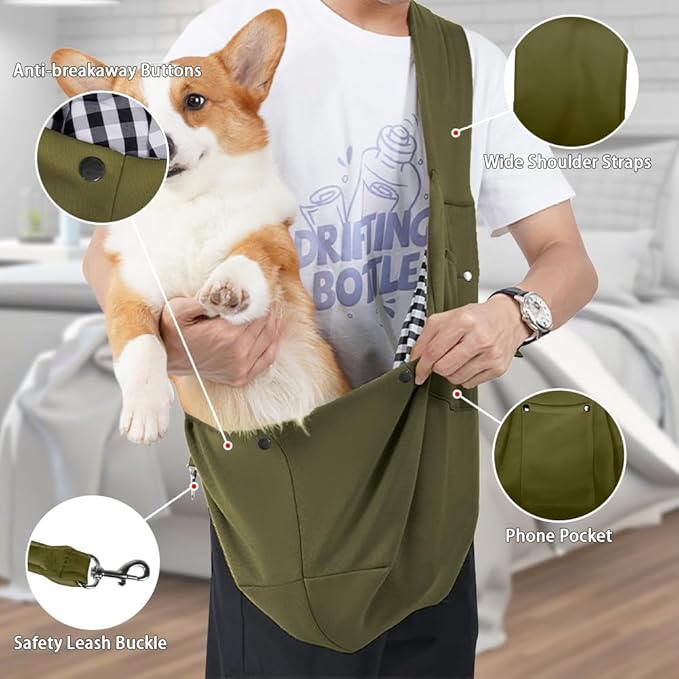 FEimaX Dog Sling Carrier, Pet Papoose Slings Bag for Small Dogs Cats, Puppy Hands Free Satchel Tote Pouch Carriers Doggie Crossbody Shoulder Carry Bags for Outdoor Travel