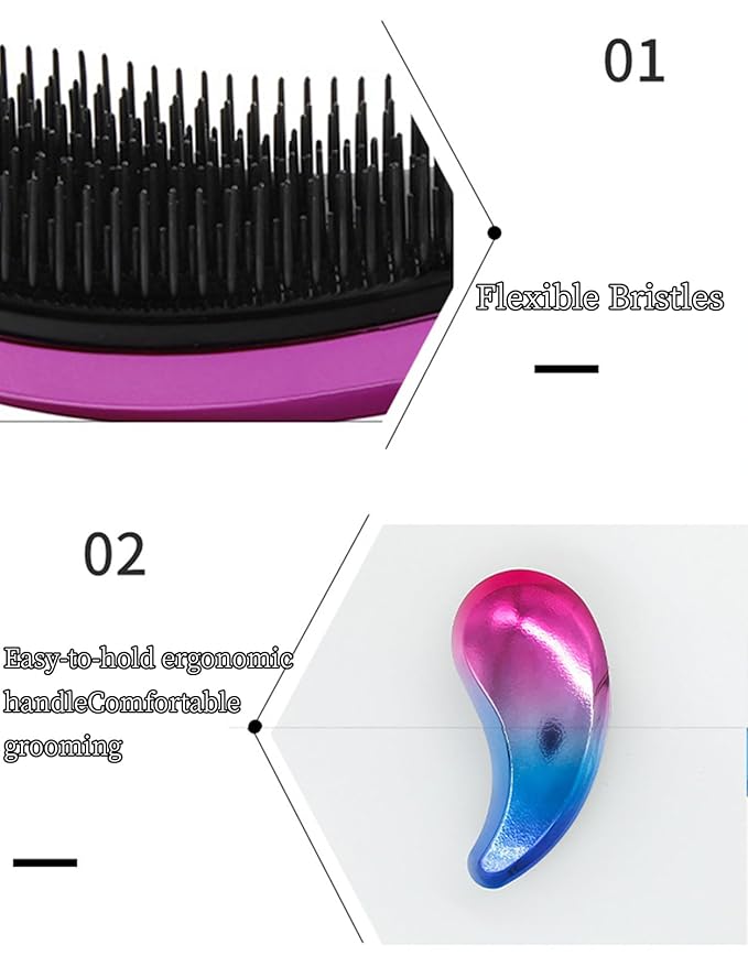 Small Dog Brush- Grooming Tool for Teddy, Yorkies, Maltese, Shih Tzu, Chihuahua - Puppy Hair Brush (Electroplating Purple)
