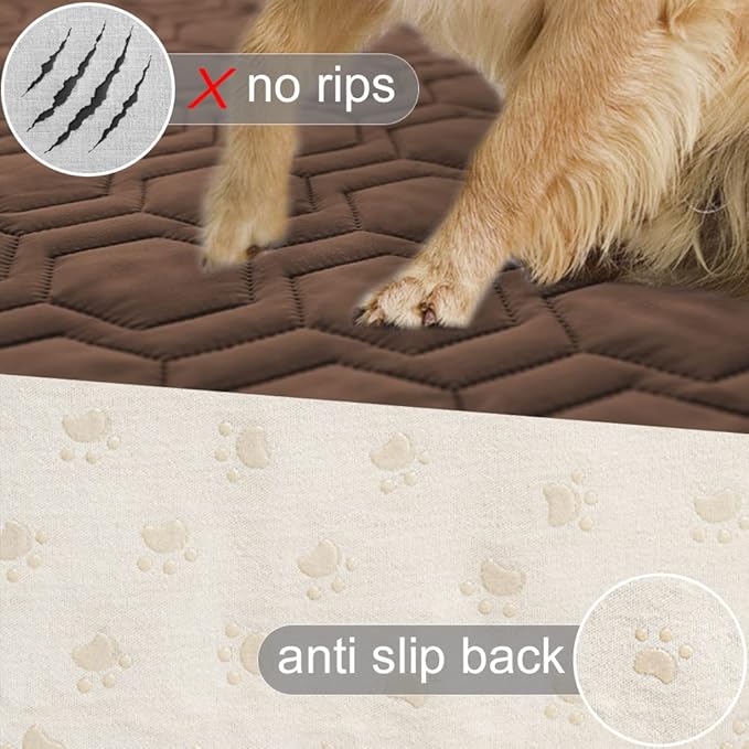 Waterproof and Anti-Slip Dog Bed Cover and Pet Blanket Sofa Pet Bed Mat car Incontinence Mattress Protectors Furniture Couch Cover for Most Cats Dogs, Pets (82x82-Chocolate)