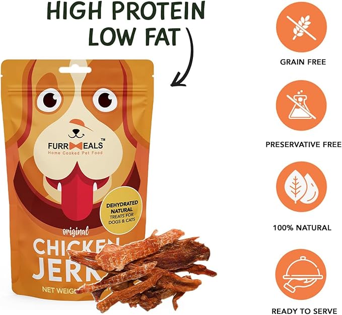 Original Chicken Jerky | High Protein Low Fat | Natural Treat for Dogs & Cats | Zero Preservative Human Grade Dog Treat | Pack of 1 x 70gm