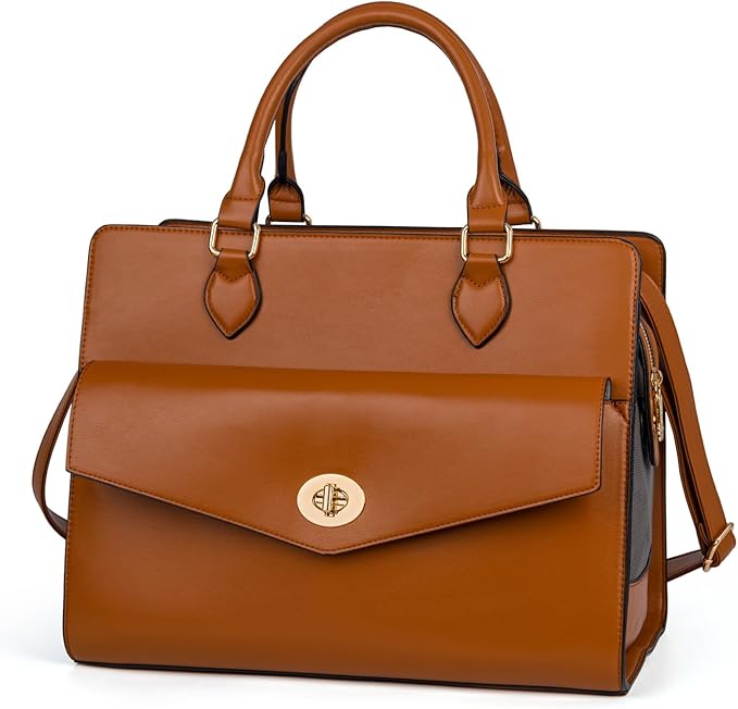 Stylish Pet Carrier Purse Leather Bag for Small Dogs Cats Puppy,Airline Approved Soft-Sided Carriers (Brown)