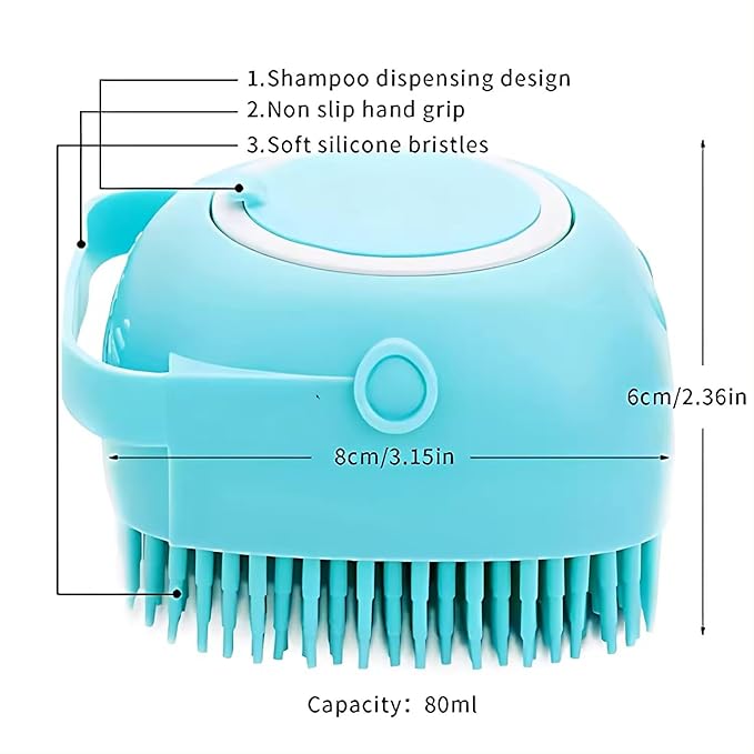 Pet Bath Massage Brush for Dogs and Cats (Pink)