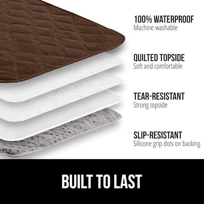 Gorilla Grip 100% Waterproof Dog Blanket, Pet Friendly Sofa Throw Essential for Small Pets, Dogs, Cats, Tear and Slip Resistant Leakproof Couch Cushion Cover for Indoor Furniture, 30x70 Chocolate