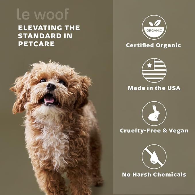 Tea Tree & Aloe Dog Shampoo 4oz: Certified Organic, Natural Shampoo Cleans & Conditions, Relief for Itchy Skin