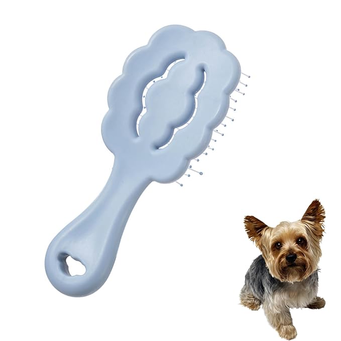 Cloud Shape Small Dog Grooming Brush - Ideal Puppy Hair Brushes for Maltese and Small Breeds- Perfect for Shih Tzus, Yorkies, and Maltipoos - (Blue)