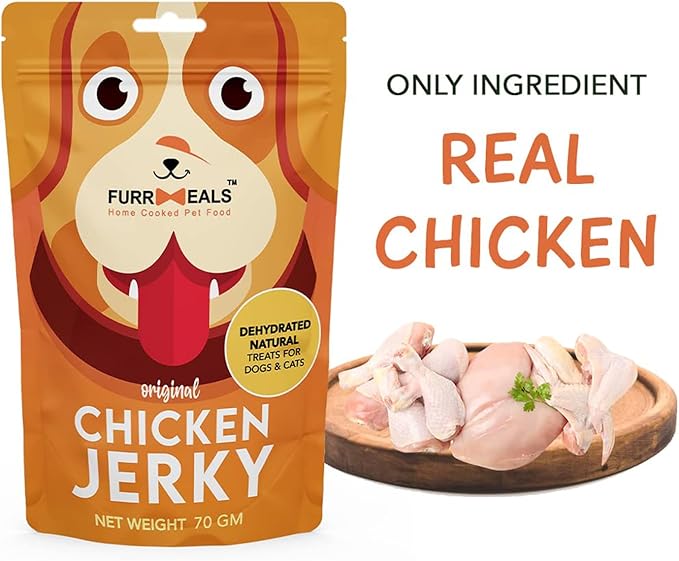 Original Chicken Jerky | High Protein Low Fat | Natural Treat for Dogs & Cats | Zero Preservative Human Grade Dog Treat | Pack of 5 x 70gm