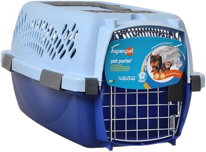 Petmate Pet Porter Fashion Dog Kennel 19", Scuba Blue, for Pets up to 10lbs, Made in USA