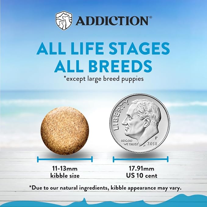 Addiction Salmon Bleu Grain-Free Dry Dog Food Formula - New Zealand King Salmon, Probiotic-Rich Fruits & Vegetables, Fish Oil for Healthy Skin & Coat, Ideal for Dogs of All Life Stages 4lb