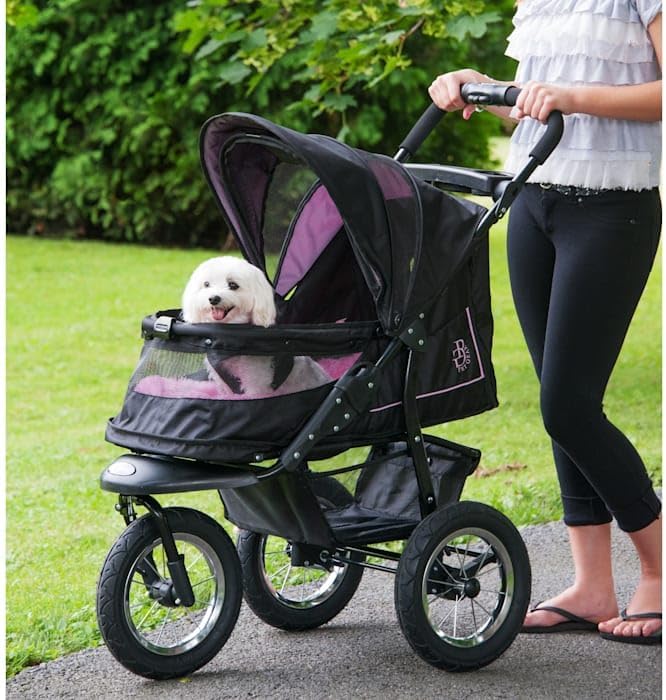 Pet Gear No-Zip NV Pet Stroller for Cats/Dogs, Zipperless Entry, Easy One-Hand Fold, Gel-Filled Tires, Plush Pad + Weather Cover Included, 3 colors