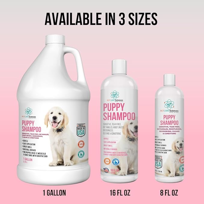 1 Gallon Tearless Puppy Shampoo and Conditioner - Anti Itch Dog Shampoo Sensitive Skin - Coconut Oil Oatmeal Pet Shampoo for Puppies