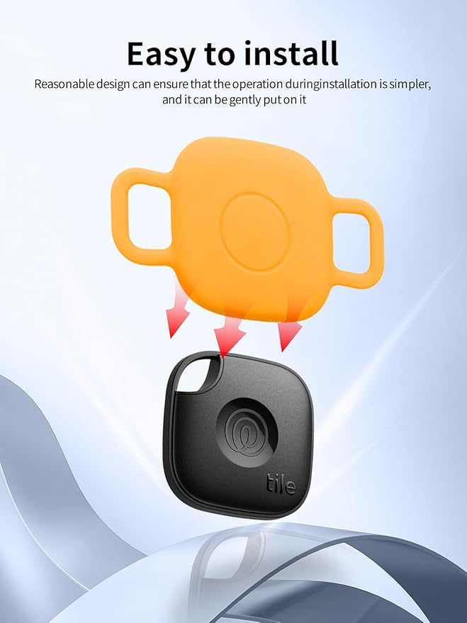 Case for Tile by Life360 Mate (2024) Bluetooth Tracker for Dog, Cat, Pets, Soft Silicone Protective Portable Scratch Shock Resistant,1 Orange+1 Mint Green.