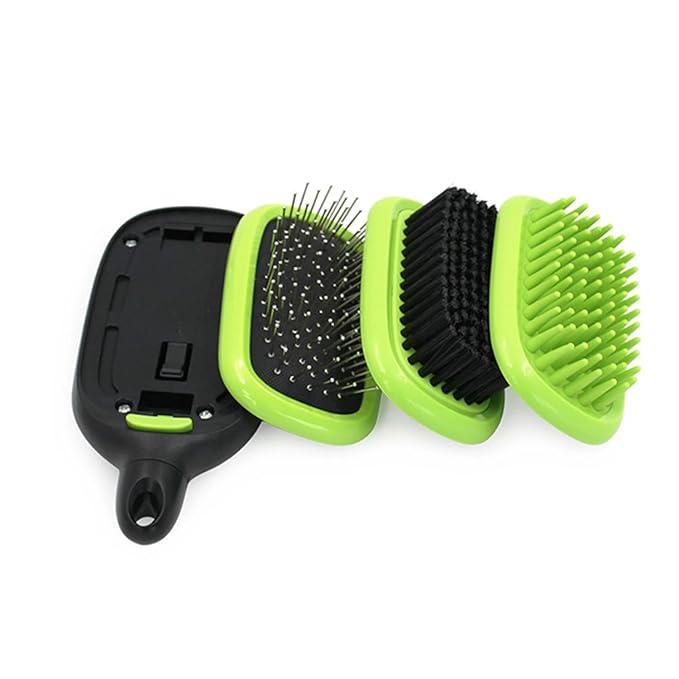 H&H Pets Grooming Brush Kit for Dogs & Cats - 3 in 1 Brush with Bath Massage, Pin Slicker, and Bristle Brush - Lightweight and Compact Dog Supplies - Professional Pet Hair Brush for Everyday Use