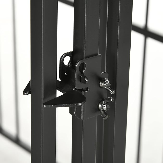 PawHut Dog Kennel Outdoor with Waterproof Canopy, Dog Run with Galvanized Chain Link, Secure Lock, for Backyard and Patio, Large and Medium Sized Dogs, 9.3' x 4.6' x 5.2'