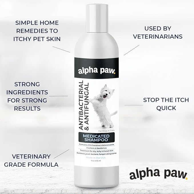 Dog Shampoo - Soothing Skin Support & Deep Deodorizing Formula for Dogs & Cats - Hot Spot Aid, Itch Relief & Dandruff Care - 16oz