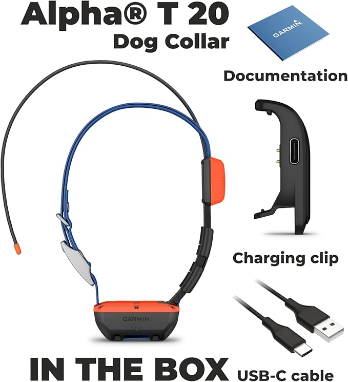 Wearable4U Garmin Alpha T 20 GPS Dog Tracking Collar with E-Bank Bundle