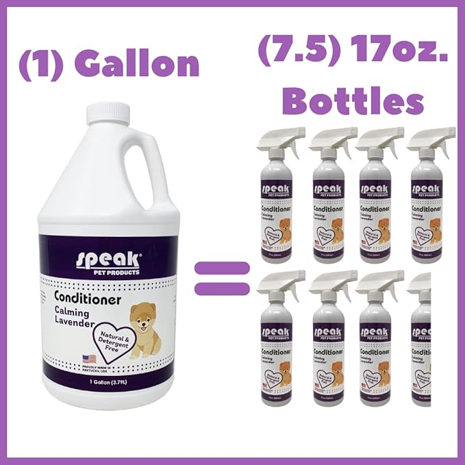 Natural Leave-in Conditioning Spray Refill with Pump, Calming Lavender Dog, 1 Gallon