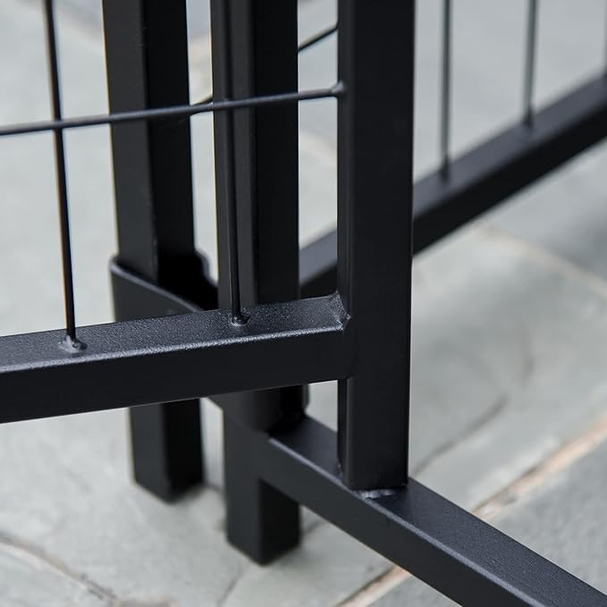 PawHut Outdoor Dog Kennel with Roof, 6' x 4' x 6' Heavy Duty Welded Wire Dog Playpen Enclosure with Escape-Proof Lock, UV-Resistant & Waterproof Cover, for Large Dogs, Silver