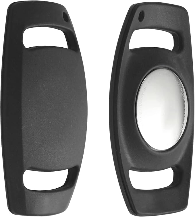 Airtag Dog Collar Holder,Anti-Lost Silicone Case Accessories for Air Tag GPS Tracking,Compatible with Dogs Cats Pets Collar (2 Pack, Black)
