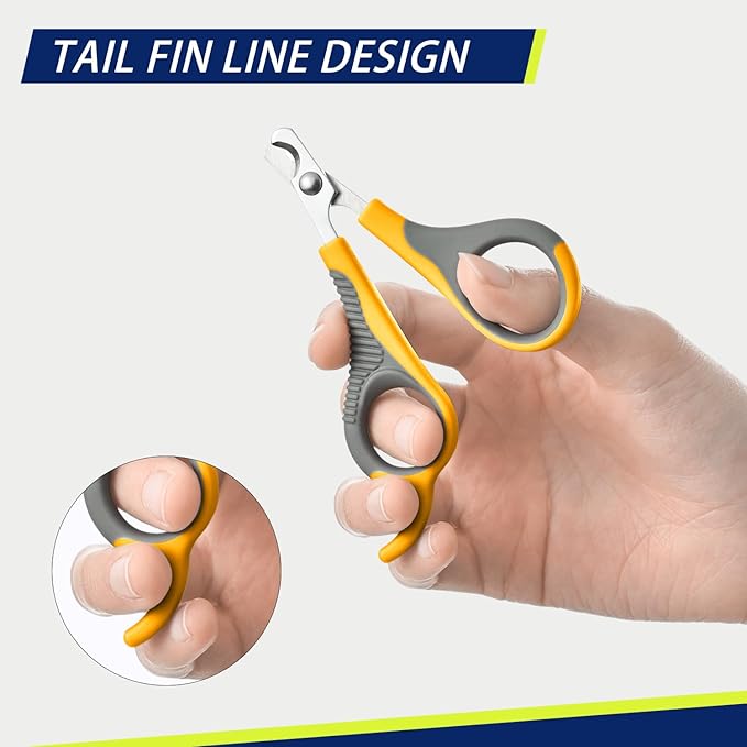 WePet Pet Nail Clippers U07.2, Professional Claw Trimmer, Scissor for Cats, Puppies, Kittens, Hamsters, Rabbits and Small Animals, Sharp, Safe, Small, Grey/Yellow