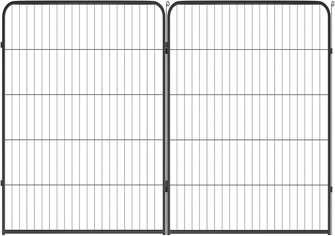 FDW Dog Playpen Dog Pen Dog Kennel 2 Panels 40 Inch Height Indoor Outdoor Folding Metal Portable Puppy Exercise Pen Heavy Duty Dog Fence for Yard Camping,Black