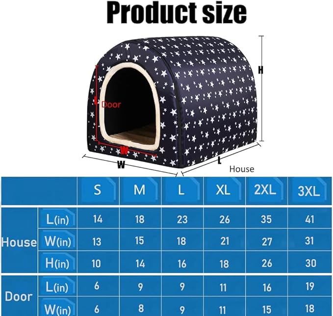 Dog Bed,2 Ways to Use,Indoor Pet House with Fluffy Mat,Removable and Washable Cover,Splash-Proof House and Non-Slip Bottom,for Large Dogs(XL Plaid & Gray)