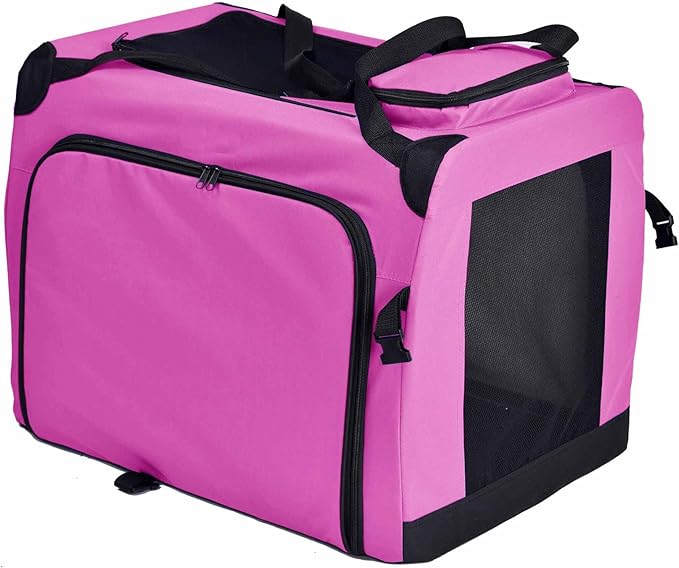 Pet Life Hounda Accordion Metal Framed Soft Folding Expandable Dog Crate - Collapsible Folding Pet Crate or Dog Kennel with Triple Expansion Room