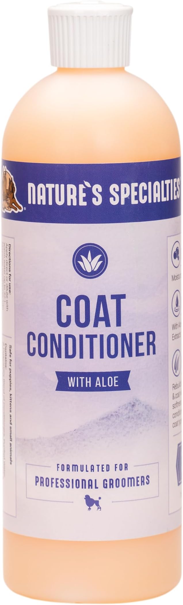 Nature's Specialties Mixing Bottle and Dog Shampoo Concentrate Bundle, Easy to Read Measurements Mixing Bottle 32 oz, Dog Coat Conditioner Concentrate with Aloe 16 oz