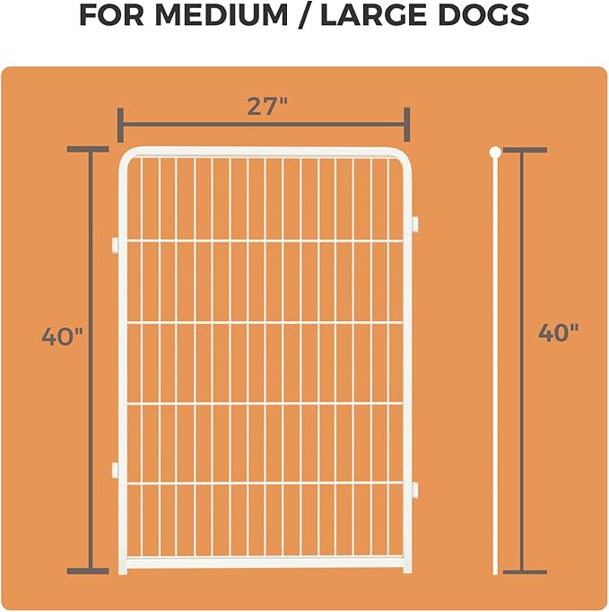 FXW Homeplus Dog Playpen for Indoor Use - Stress-Free and Safe Play, Heavy Duty 40 Inch 4 Panels Dog Pen for Medium and Large Dogs, White│Patented