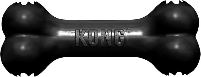 KONG - Extreme Goodie Bone - KONG's Most Durable Natural Rubber Dog Bone for Power Chewers - Black - For Large Dogs