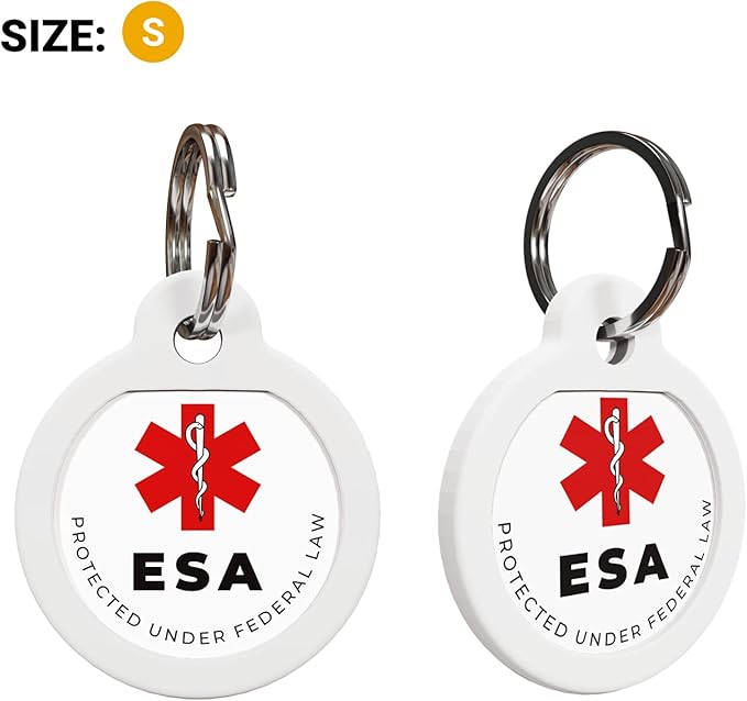 QR Code Pet Tag Service Dog ID - ESA - Emotional Support Service Dog Name Tags (ESA, S)