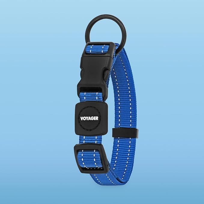 Voyager Reflective Dog Leash Collar Set with Neoprene Handle Supports Small, Medium, and Large Breed Puppies, Cute and Heavy Duty for Walking, Running, and Training - Royal Blue, S