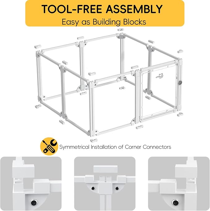 Clear Acrylic Metal Dog Playpen Indoor, Easy Assemble Transparent Puppy Playpen, Expandable & Durable Dog Fence for Small and Medium Dogs (30.3" H, 8PCS)