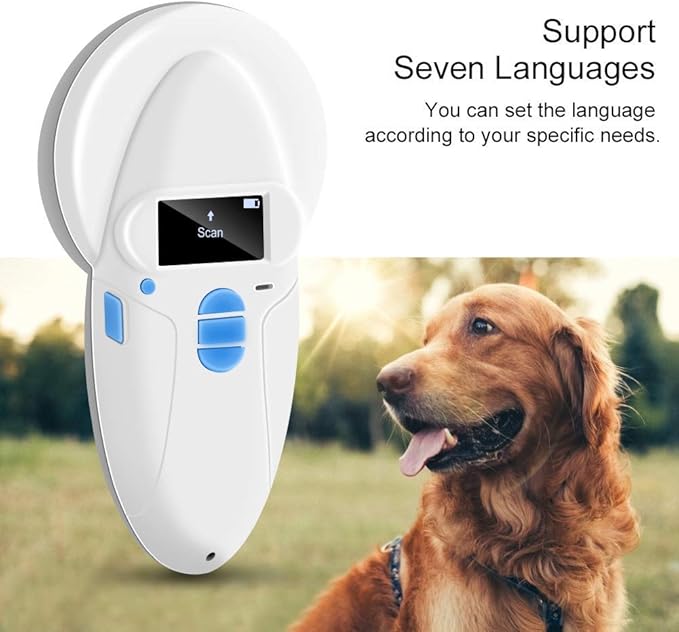 Sonew RFID Chip Reader Scanner, 134.2Khz Animal Pet Microchip Recognition Reader for Pet Animal Cat Dog Microchips Transponders in Cushioned Case
