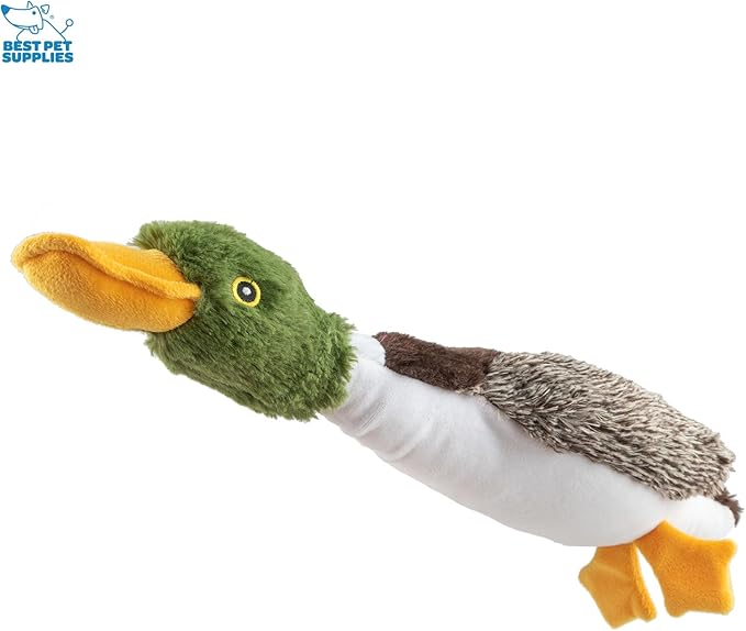 Best Pet Supplies Interactive Mallard Mates Dog Toy with Crinkle and Squeaky Enrichment for Small and Medium Breed, Cute and Plush - Mallard Duck Wing Bundle (Gray, Gray, Brown), Small