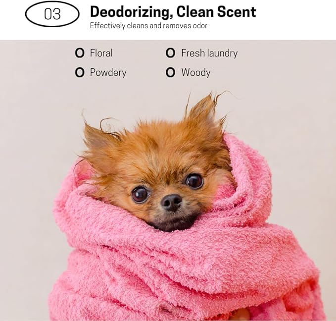 Hypoallergenic Dog Shampoo and Conditioner in 1, Cat Shampoo, Moisturizing, Tear-Free for Sensitive Skin, Puppies, with Pet-Friendly Fragrance, Includes Silicone Bath Brush