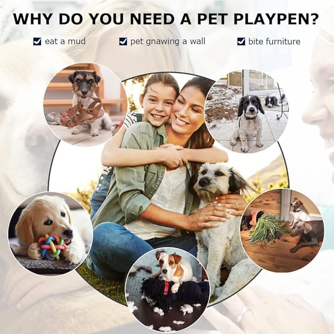 FDW Dog Crate Dog Cage Dog Kennel for Large Dogs Heavy Duty 36 Inches Pet Playpen for Training Indoor Outdoor with Plastic Tray Double Doors & Locks Design