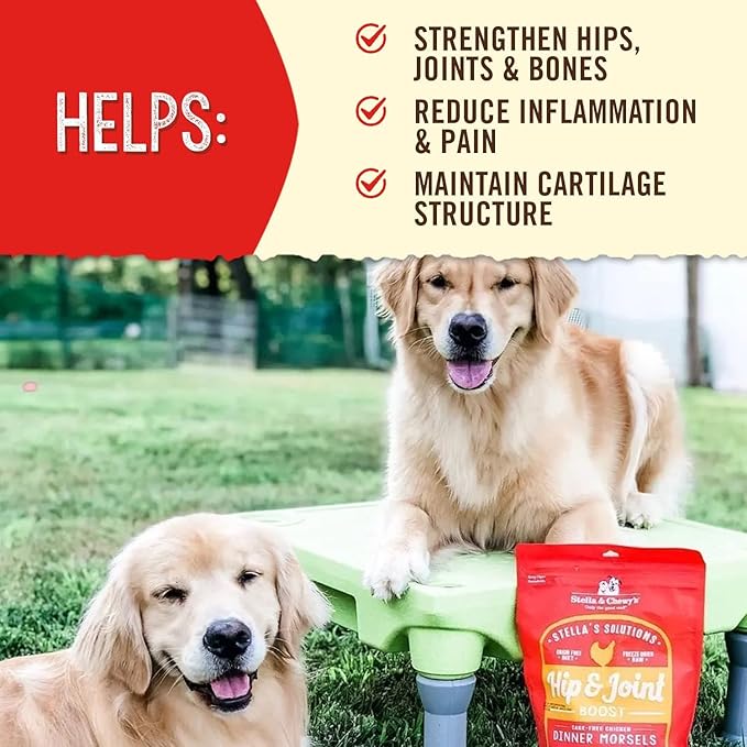 Stella & Chewy's – Stella’s Solutions Hip & Joint Boost – Cage-Free Chicken Dinner Morsels – Freeze-Dried Raw, Protein Rich, Grain Free Dog Food – 4.25 oz Bag