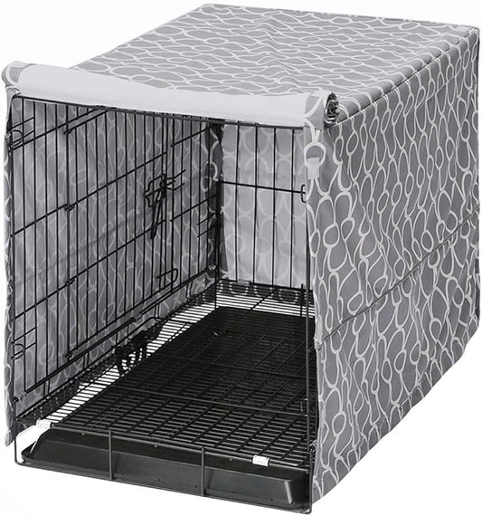 Dog Crate Cover for Wire Crates, Heavy Nylon Waterproof, Fits Most 25" inch Dog Crates, Easy to Put On, Take Off, and Adjust - Cover only - S