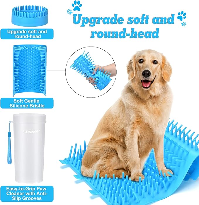 Paw Cleaner and Foot Washer for Large and Extra Large Dog Breeds - Efficient Dog Foot Cleaner with Container