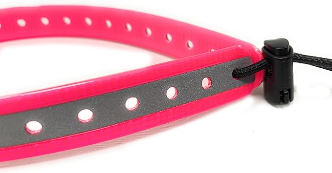 Replacement GPS eCollar with Adjustable Bungee, Multi-Hole Design, and Secure Toggle Closure for Small Dogs (Reflective Pink, Small Neck)