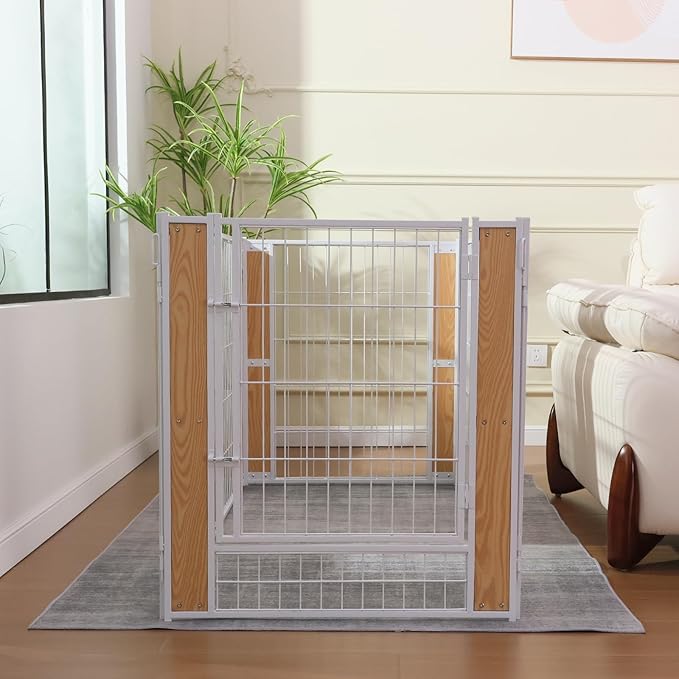 Heavy Duty Dog Playpen 32 Inch Height - Indoor Outdoor Pet Fence Enclosure for Medium and Small Dogs - Foldable Puppy Exercise Pen for Indoor and RV Camping or Yard