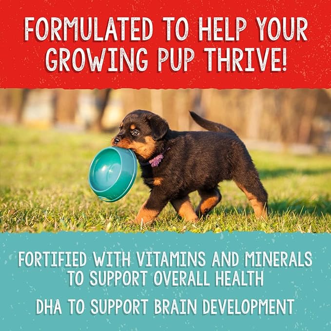 Stella & Chewy's Freeze Dried Raw Meal Mixers – Crafted for Puppies – Grain Free, Protein Rich Perfectly Puppy Beef & Salmon Recipe – 18 oz Bag